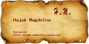 Hajek Magdolna névjegykártya